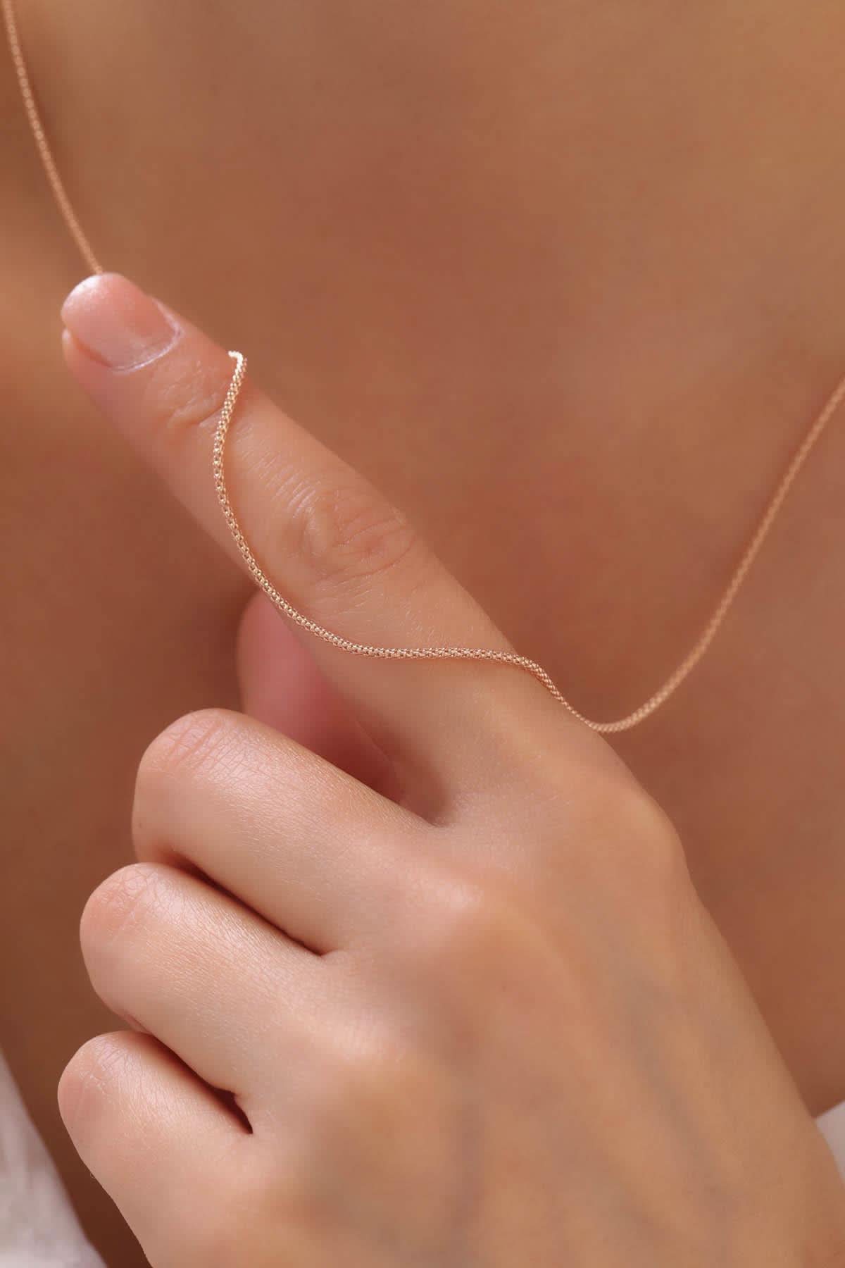 14 Ayar Rose Popcorn Zincir Altın Kolye