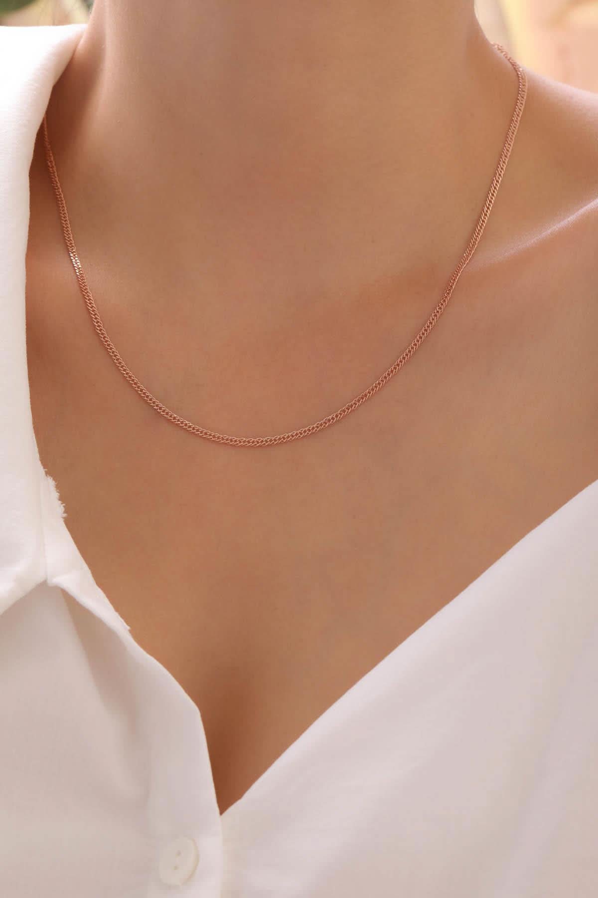 14 Ayar Rose Zincir Altın Kolye