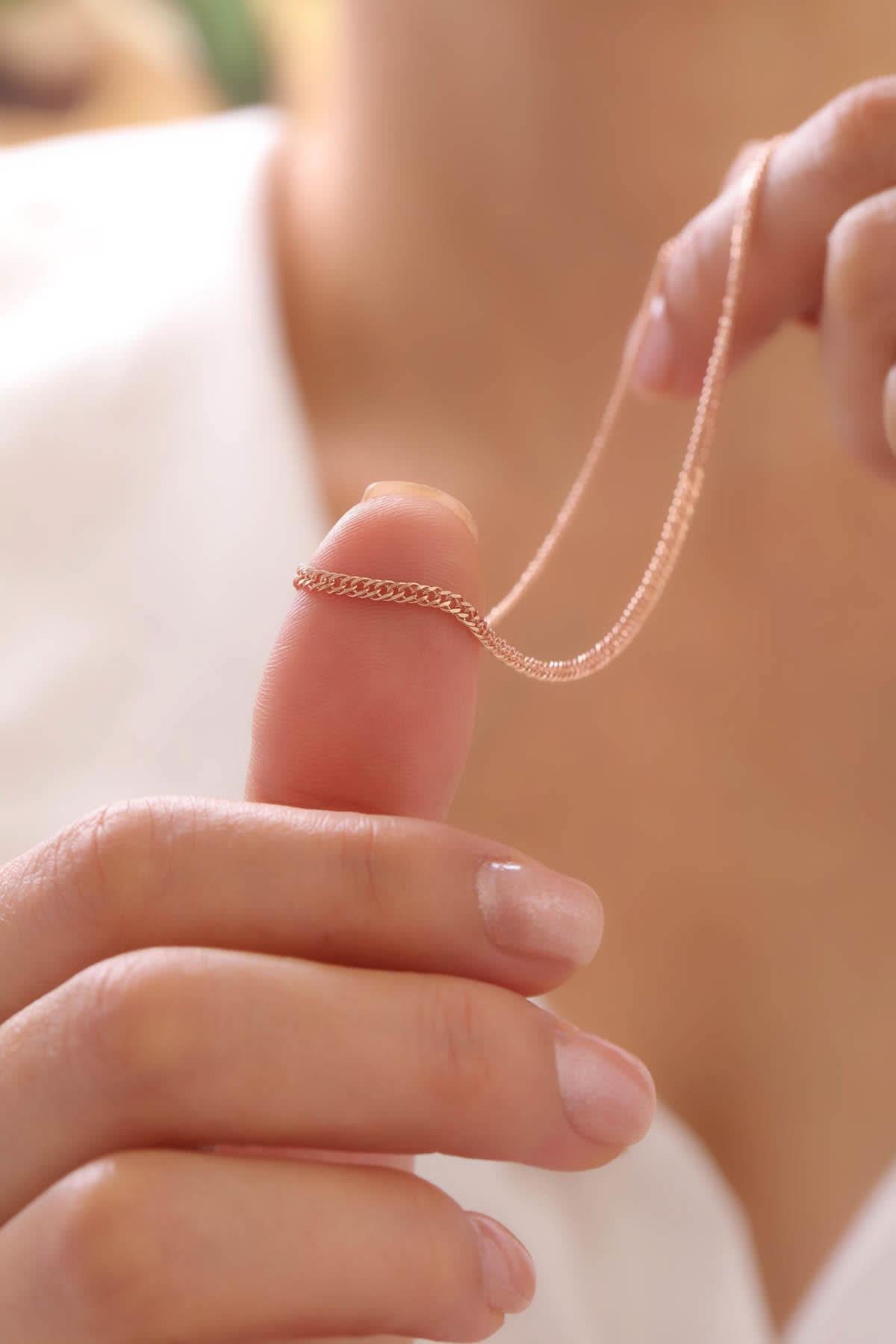 14 Ayar Rose Zincir Altın Kolye