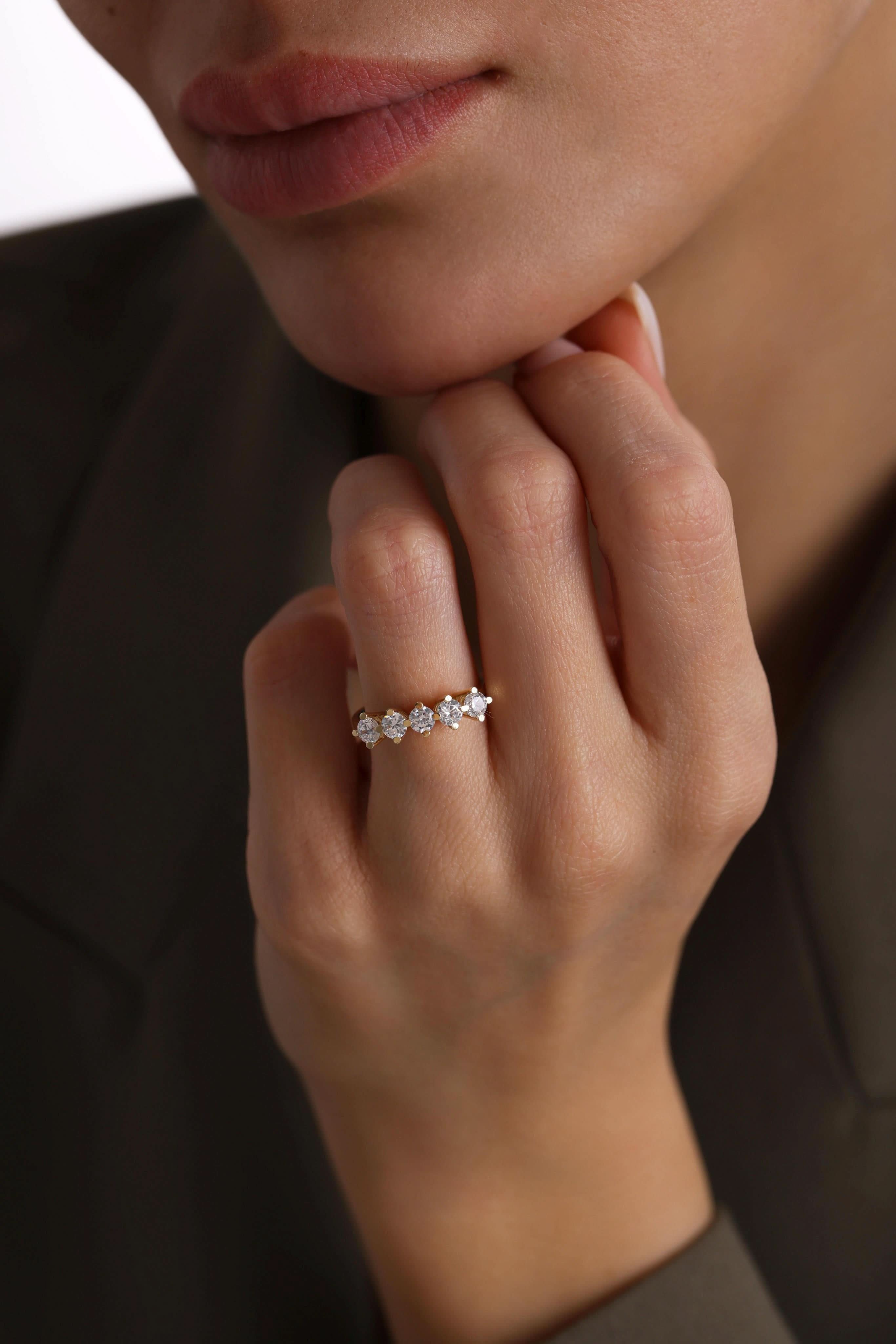 14 Ayar Sarı Beştaş Altın Yüzük