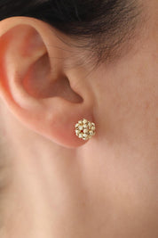 14 Ayar Sarı Dorika Altın Küpe