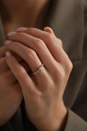 14 Ayar Sarı Tektaş Altın Yüzük