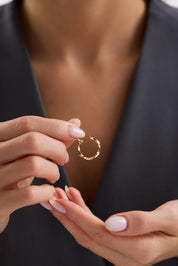 14 Ayar Sarmal Altın Halka Küpe