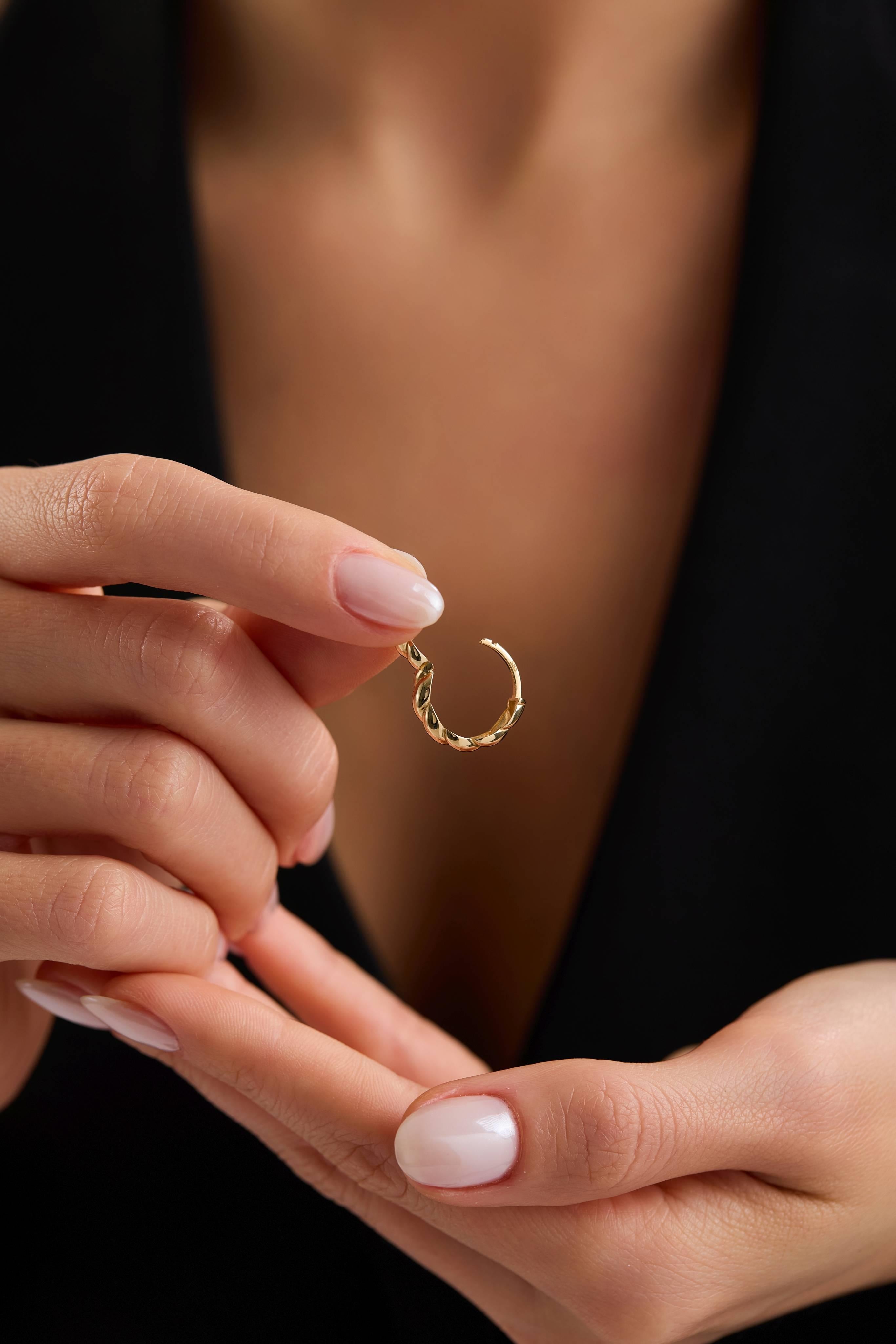 14 Ayar Sarmal Altın Küpe (Büyük)