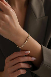 14 Ayar Silndir Altın Bileklik