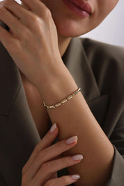 14 Ayar Silndir Altın Bileklik