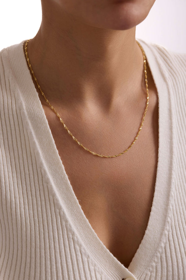 14 Ayar Singapur Altın Zincir Kolye (2.05 mm)