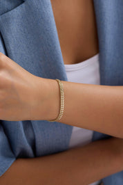 14 Ayar Sıralı Altın Bileklik