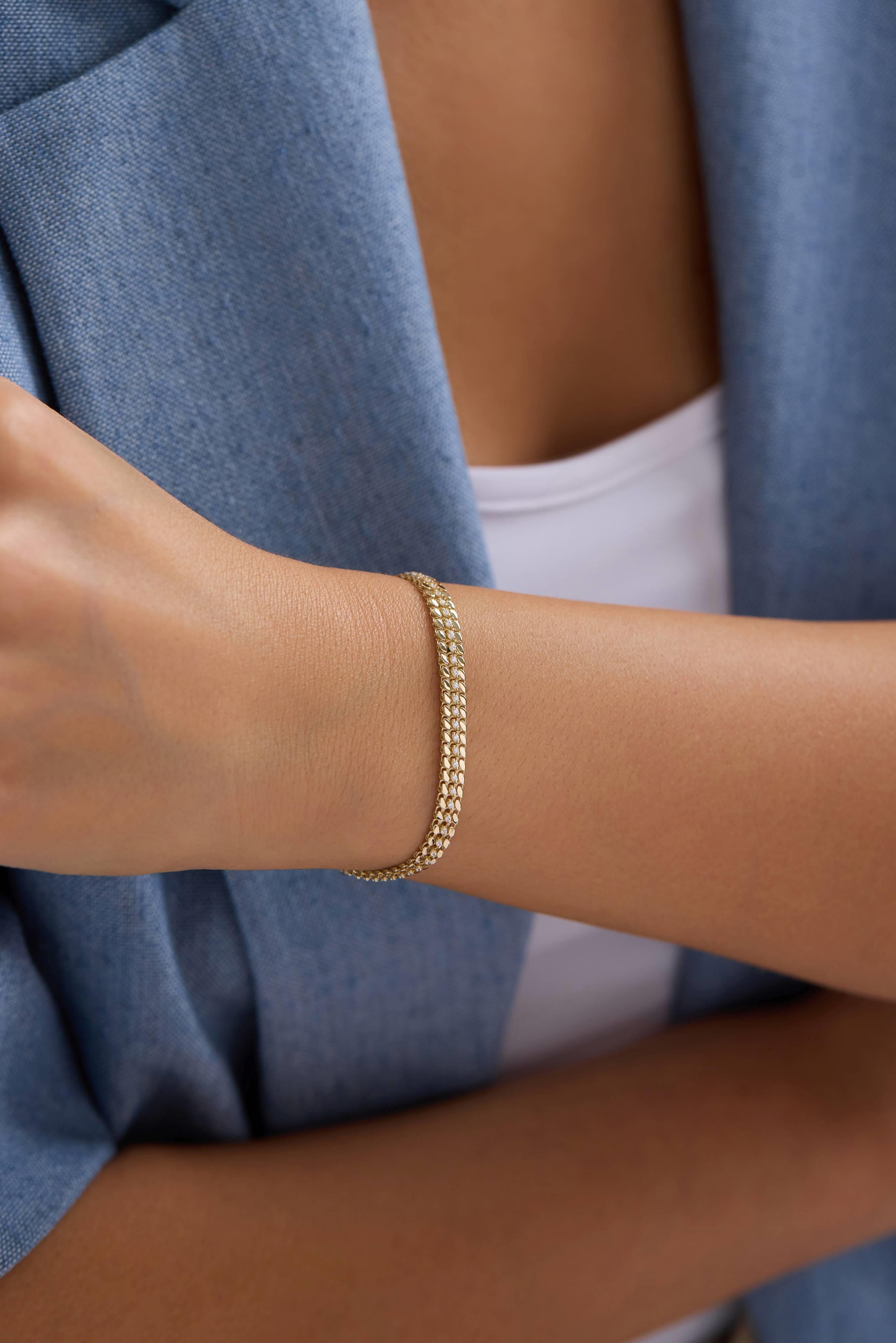 14 Ayar Sıralı Altın Bileklik