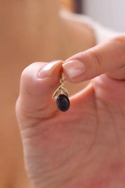 14 Ayar Siyah Zeytin Altın Kolye Ucu