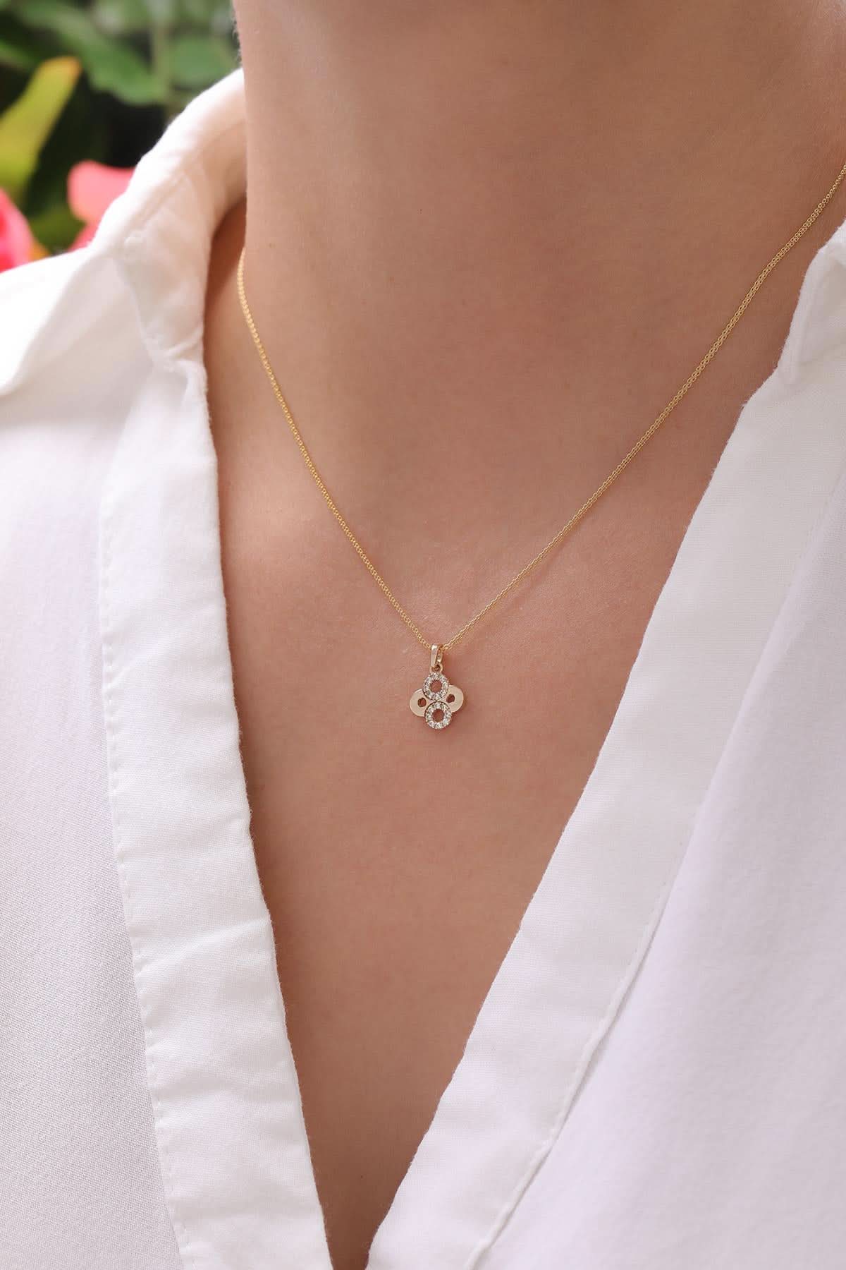 14 Ayar Tasarım Altın Kolye Ucu