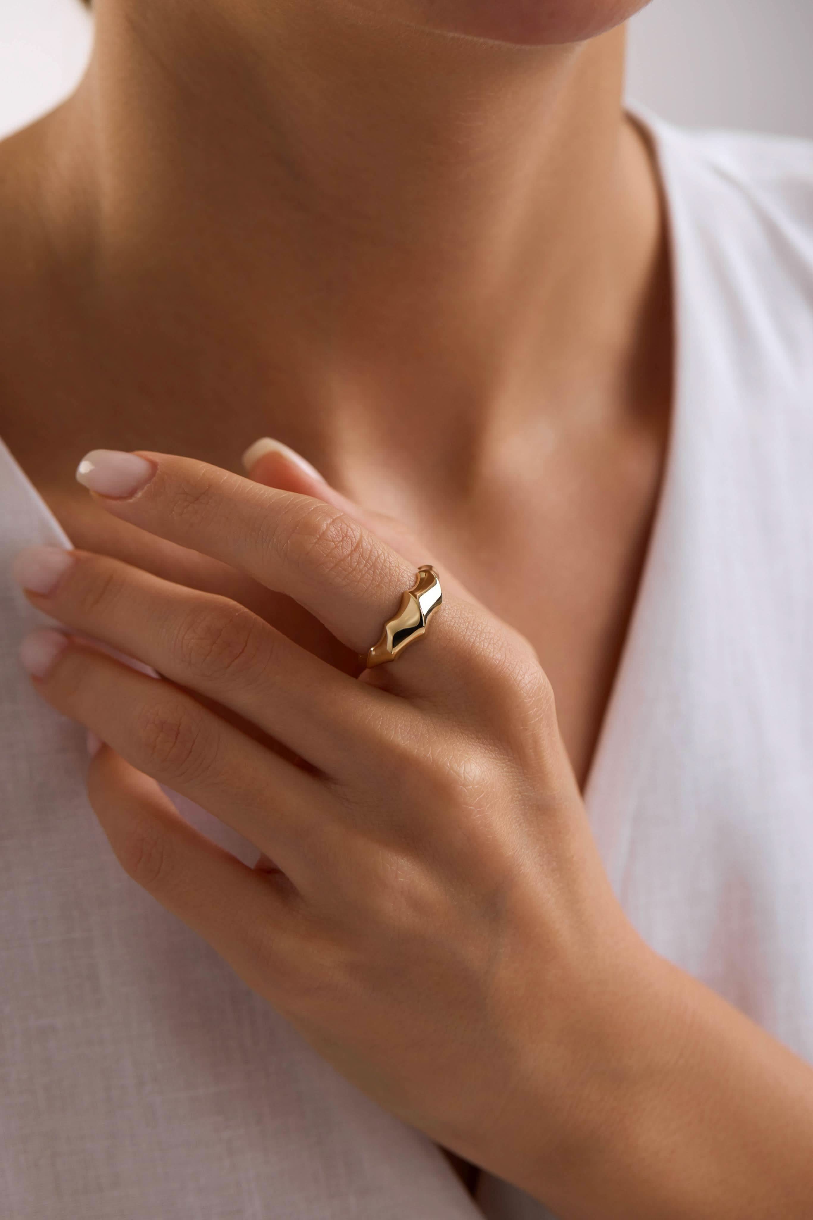 14 Ayar Tasarım Altın Yüzük