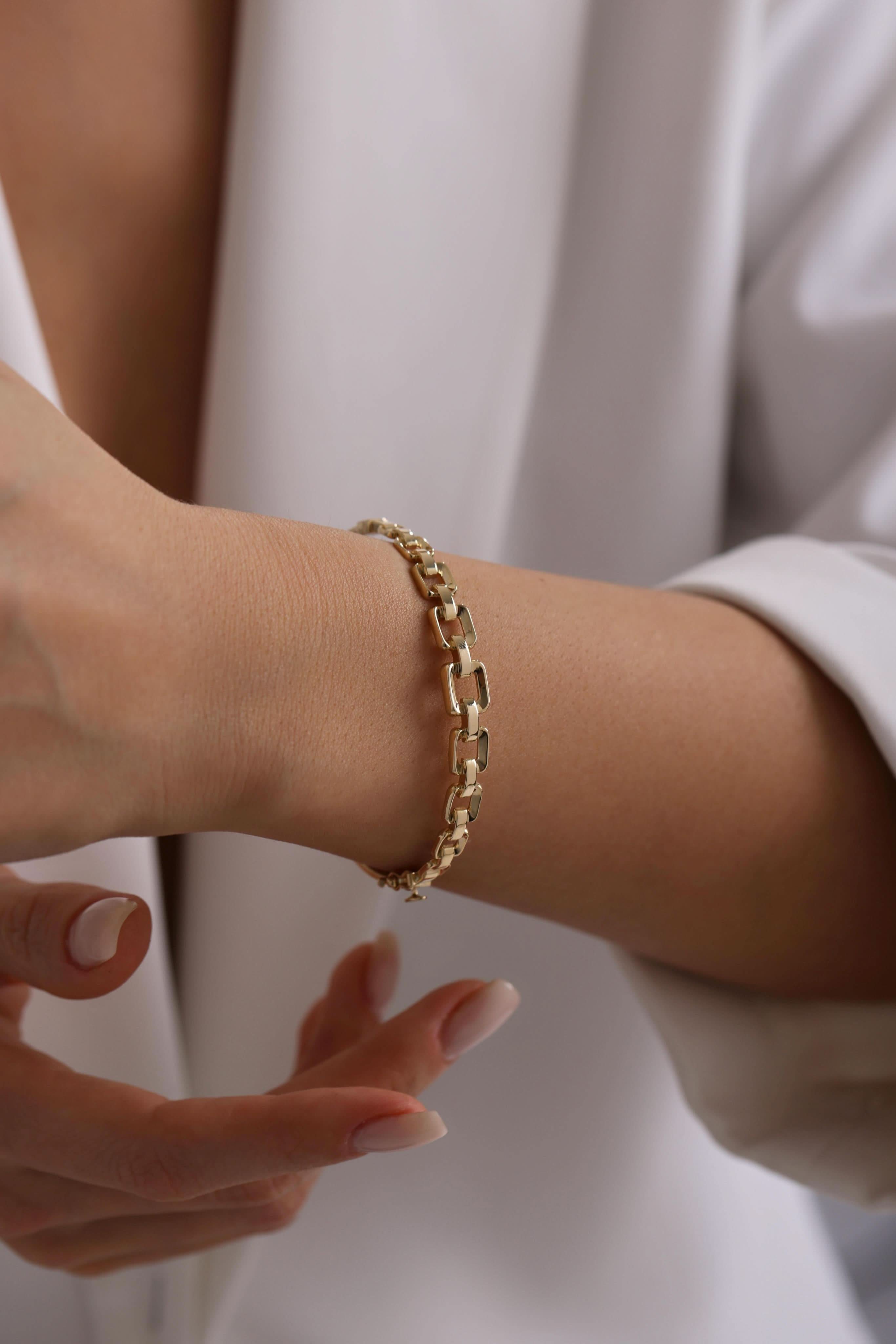 14 Ayar Tasarım Kelepçe Altın Bilezik