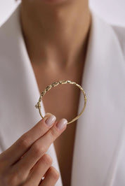 14 Ayar Tasarım Kelepçe Altın Bilezik