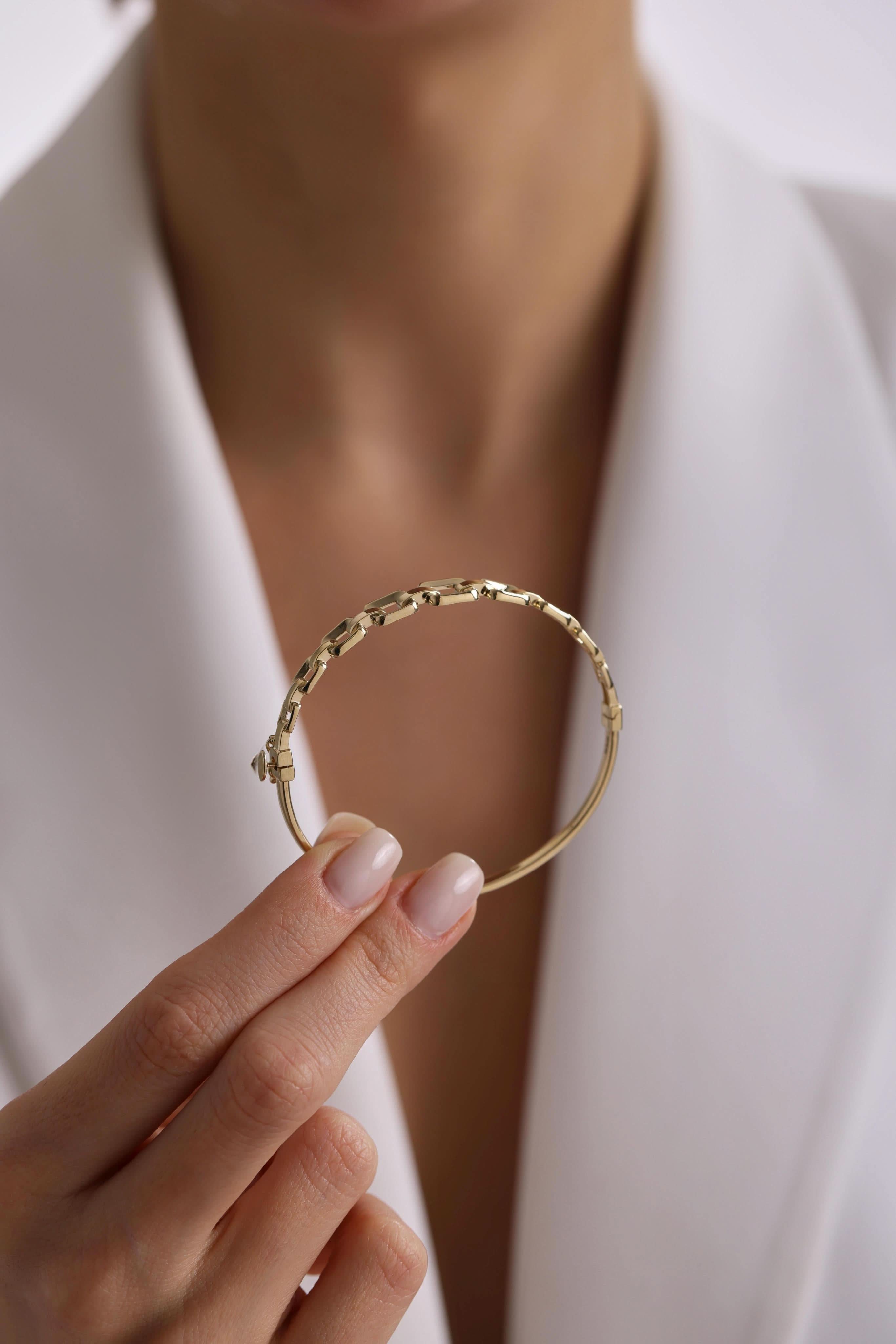 14 Ayar Tasarım Kelepçe Altın Bilezik