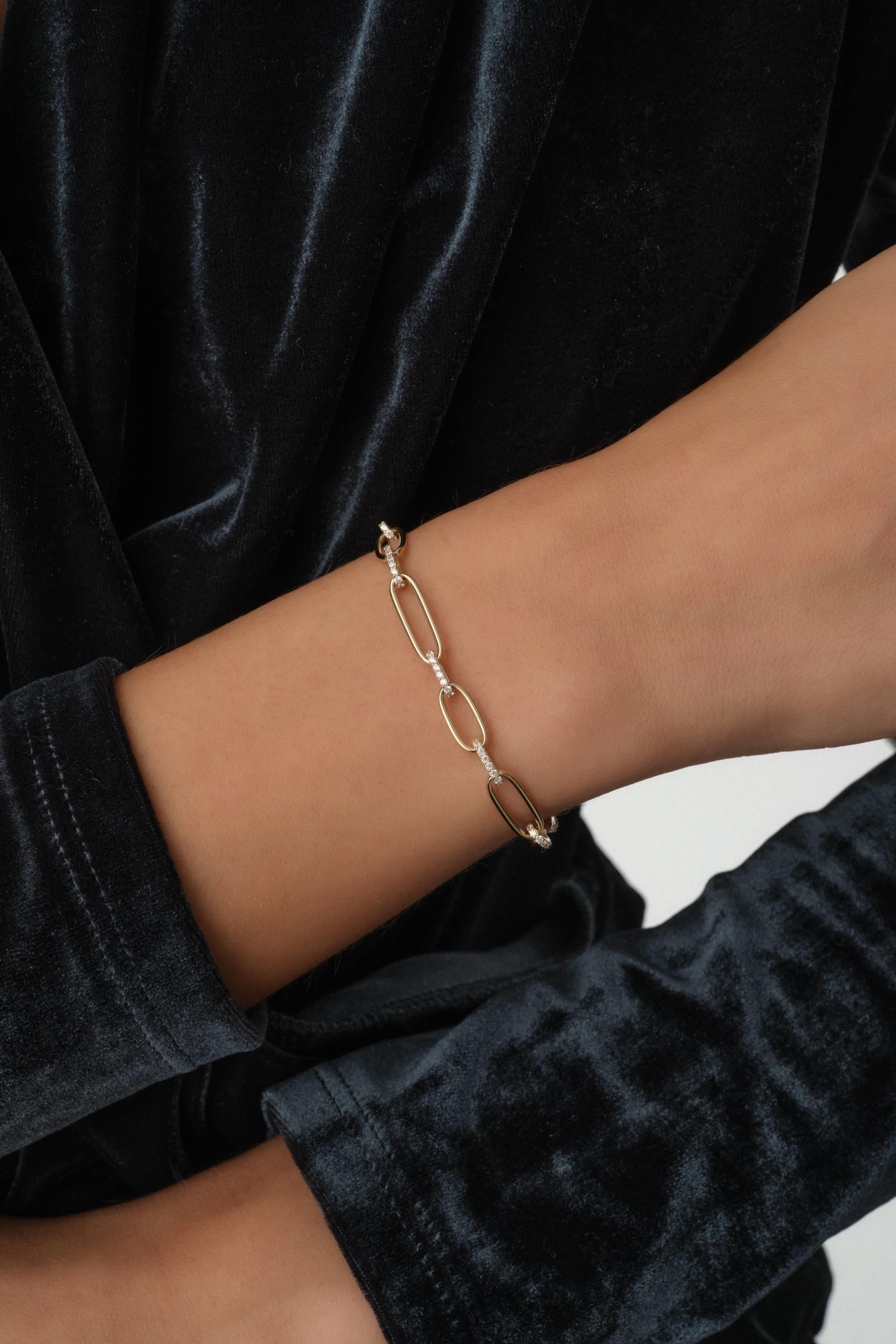 14 Ayar Taşlı Altın Ataç Bileklik