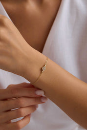 14 Ayar Taşlı Altın Bileklik