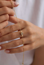 14 Ayar Taşlı Altın Bileklik