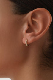 14 Ayar Taşlı Altın Halka Küpe