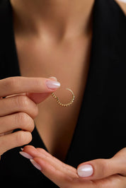 14 Ayar Taşlı Burgu Altın Halka Küpe (Büyük)