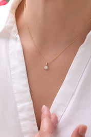 14 Ayar Taşlı Güneş Altın Kolye Ucu