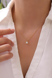 14 Ayar Tektaş Altın Kolye Ucu