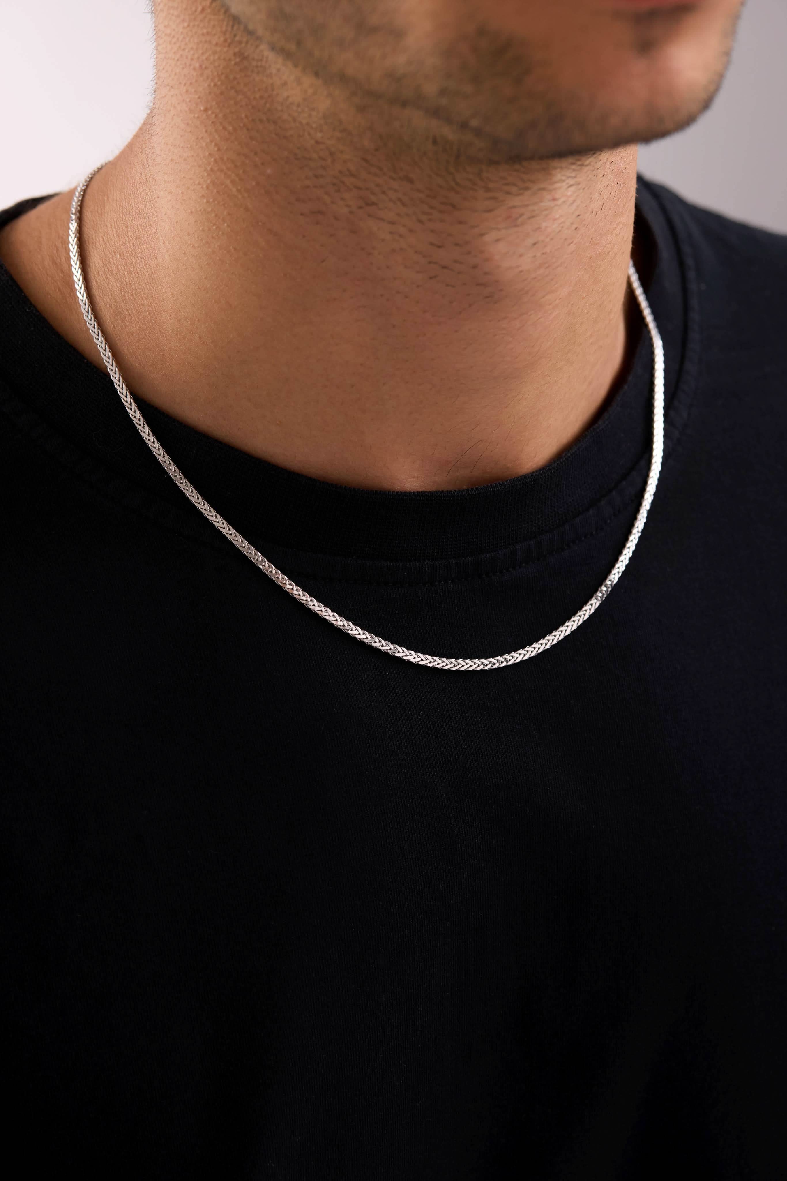 14 Ayar Tilki Kuyruğu Beyaz Zincir Erkek Altın Kolye