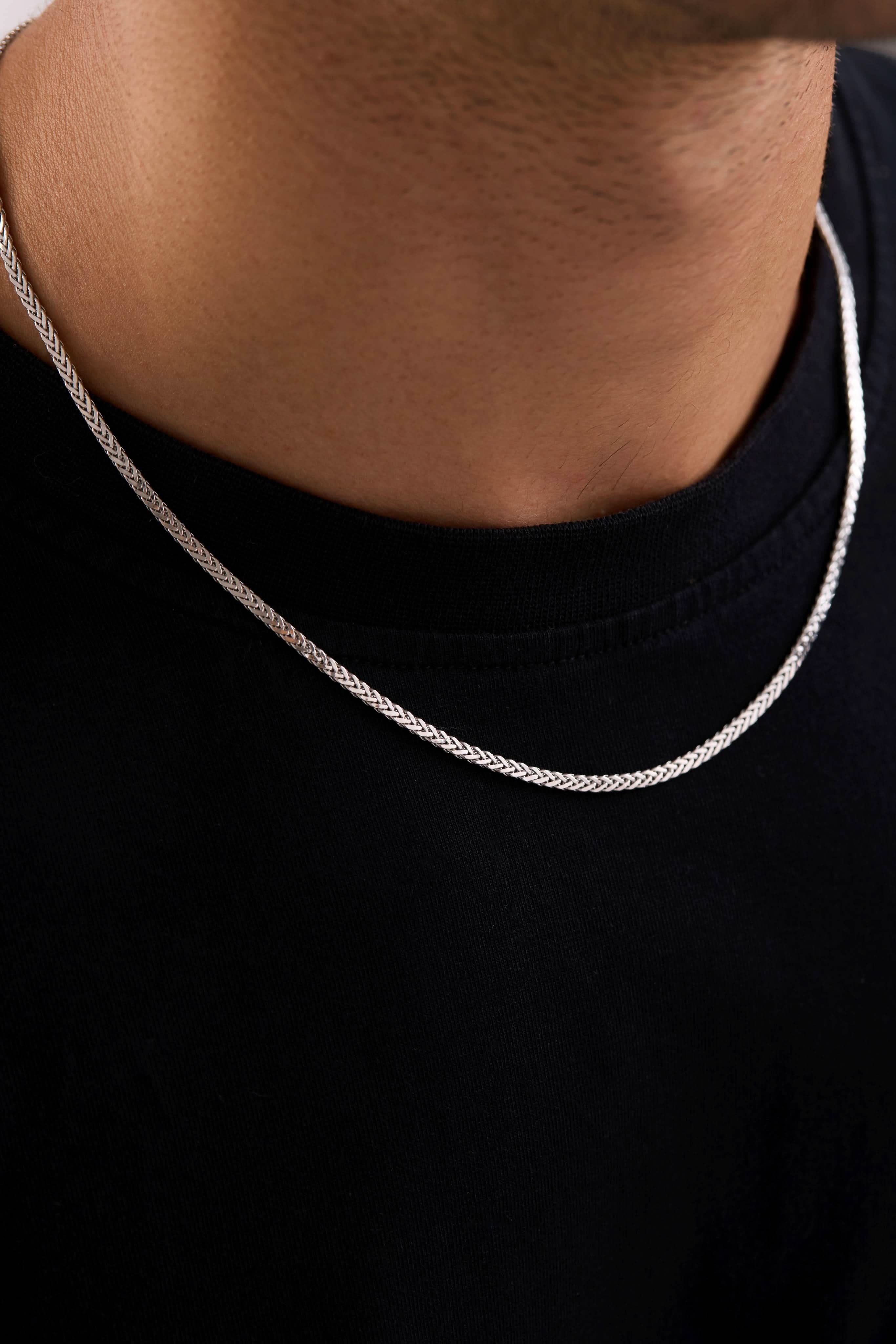 14 Ayar Tilki Kuyruğu Beyaz Zincir Erkek Altın Kolye