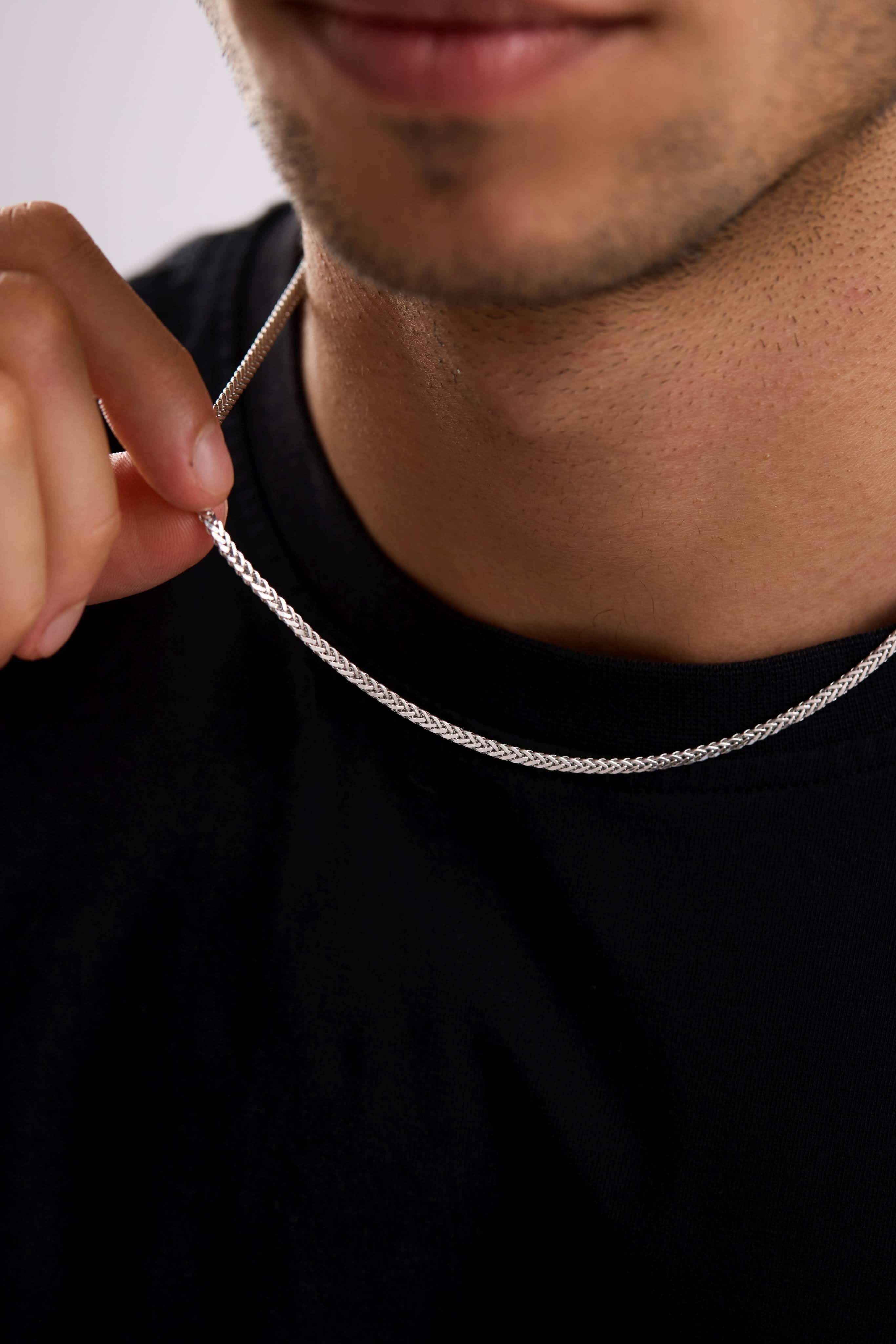 14 Ayar Tilki Kuyruğu Beyaz Zincir Erkek Altın Kolye