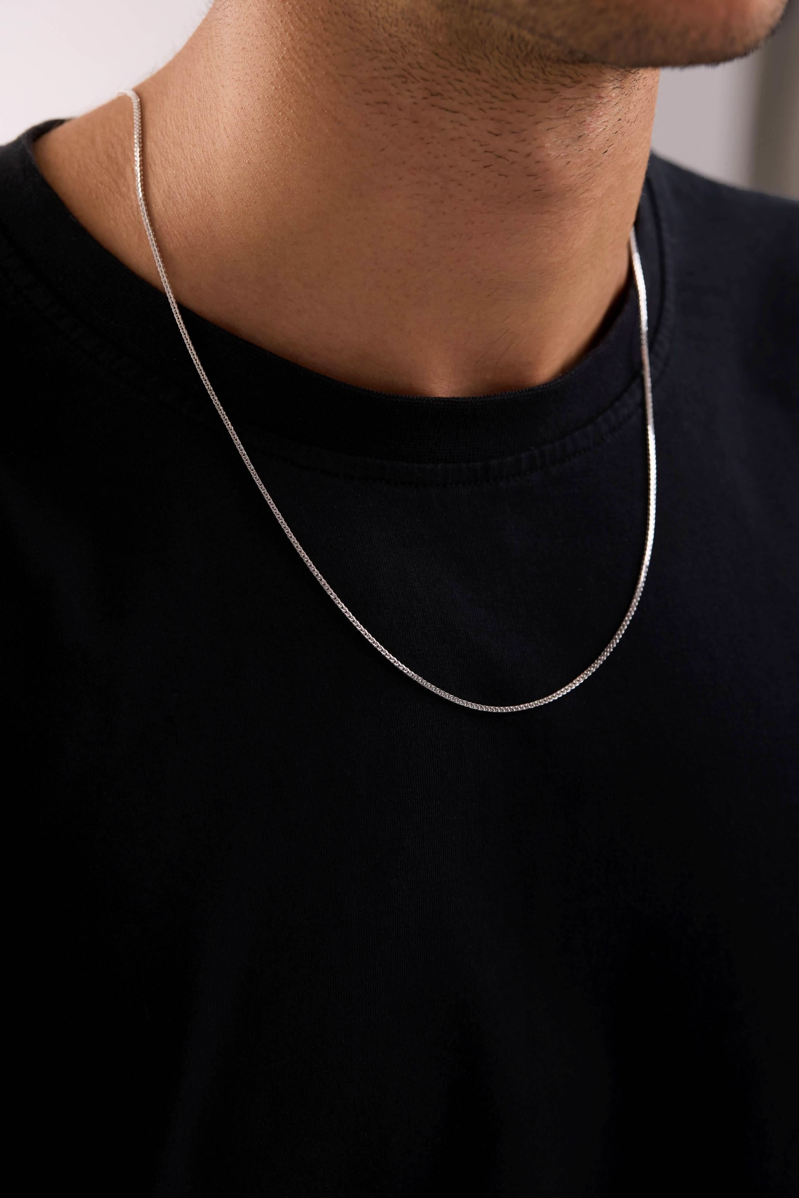 14 Ayar Tilki Kuyruğu Beyaz Zincir Erkek Altın Kolye