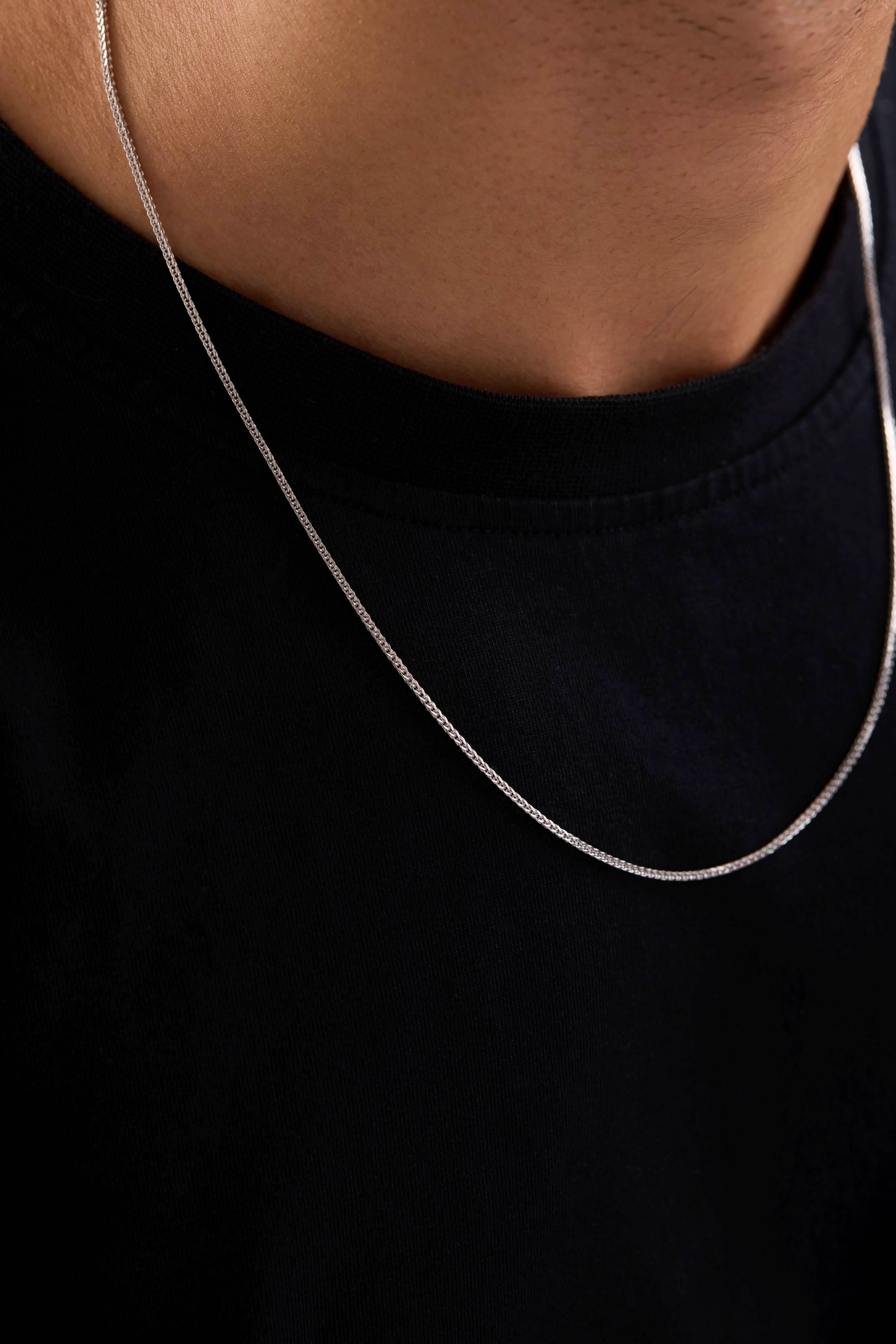 14 Ayar Tilki Kuyruğu Beyaz Zincir Erkek Altın Kolye