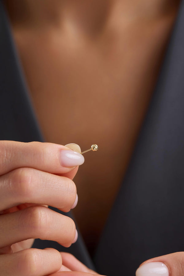 14 Ayar Top Altın Küpe