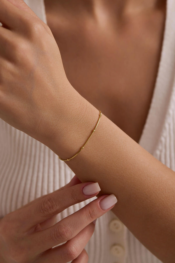 14 Ayar Top Altın Zincir Bileklik (3 mm)