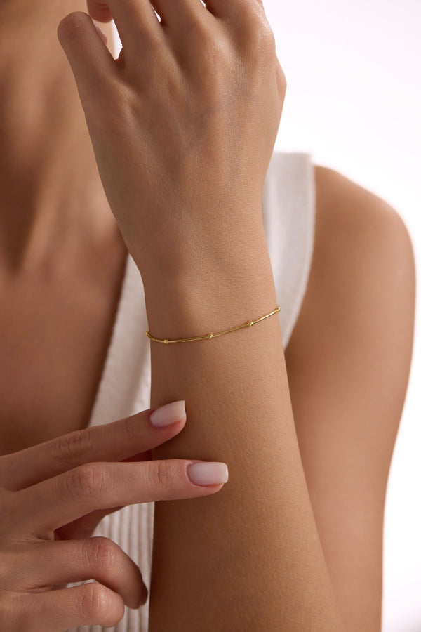 14 Ayar Top Altın Zincir Bileklik (3 mm)