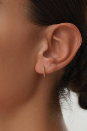 14 Ayar Toptop Altın Halka Küpe