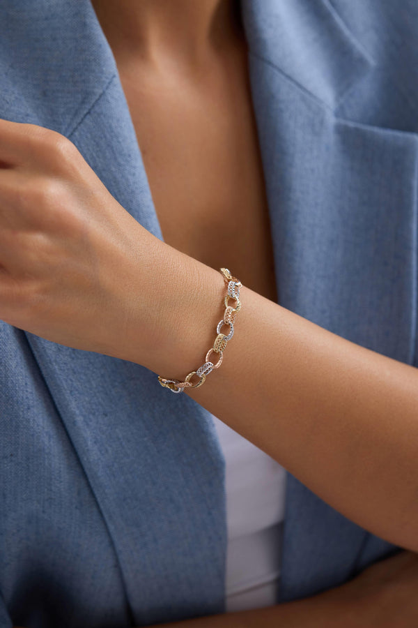 14 Ayar Üç Renk Altın Bileklik