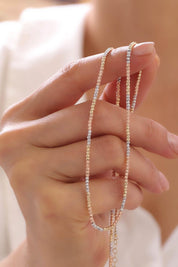 14 Ayar Üç Renk Dorika Altın Kolye