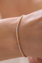 14 Ayar Üç Renk Dorika Zincir Altın Bileklik