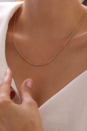 14 Ayar Üç Renkli Kalın Doç Zincir Altın Kolye