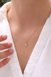 14 Ayar Yaprak Altın Kolye Ucu