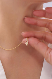 14 Ayar Yaprak Altın Kolye Ucu