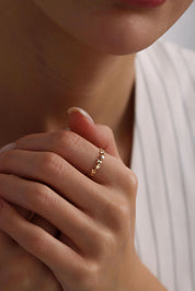 14 Ayar Yarımtur Yıldız Altın Yüzük