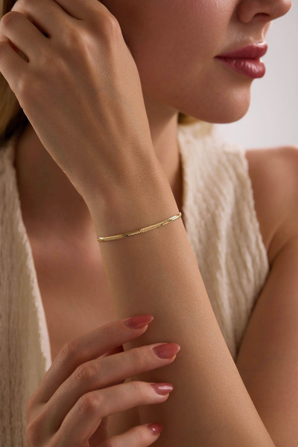 14 Ayar Yassı Altın Bileklik (2.35 mm)