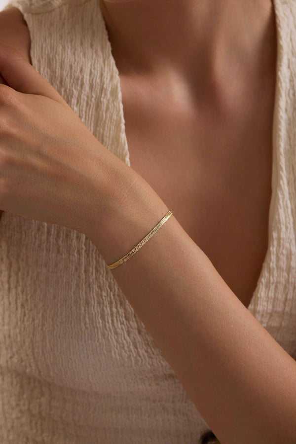 14 Ayar Yassı Altın Bileklik (2.90 mm)