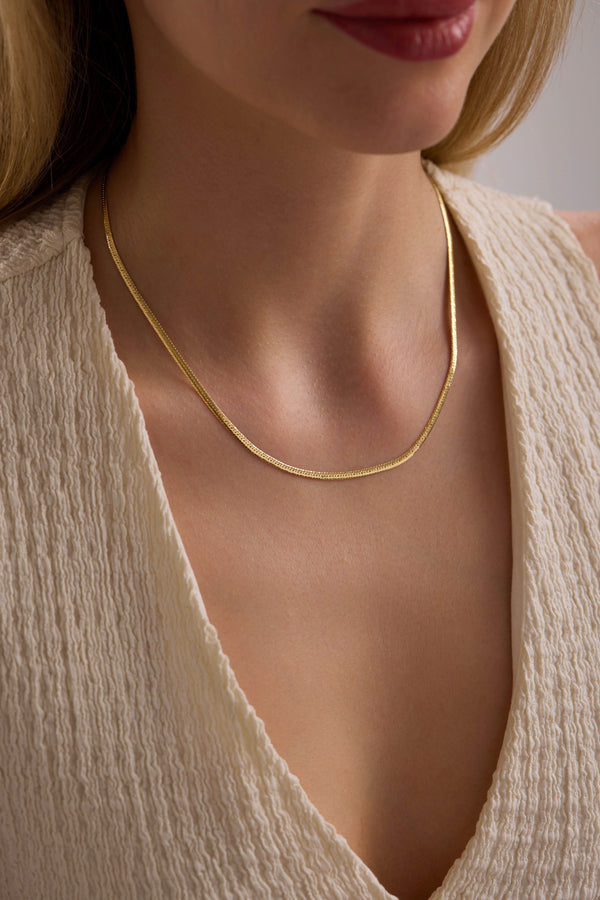 14 Ayar Yassı Altın Zincir Kolye (2.35 mm)