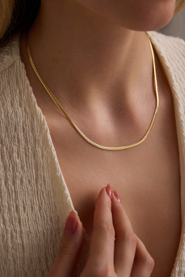 14 Ayar Yassı Altın Zincir Kolye (2.35 mm)