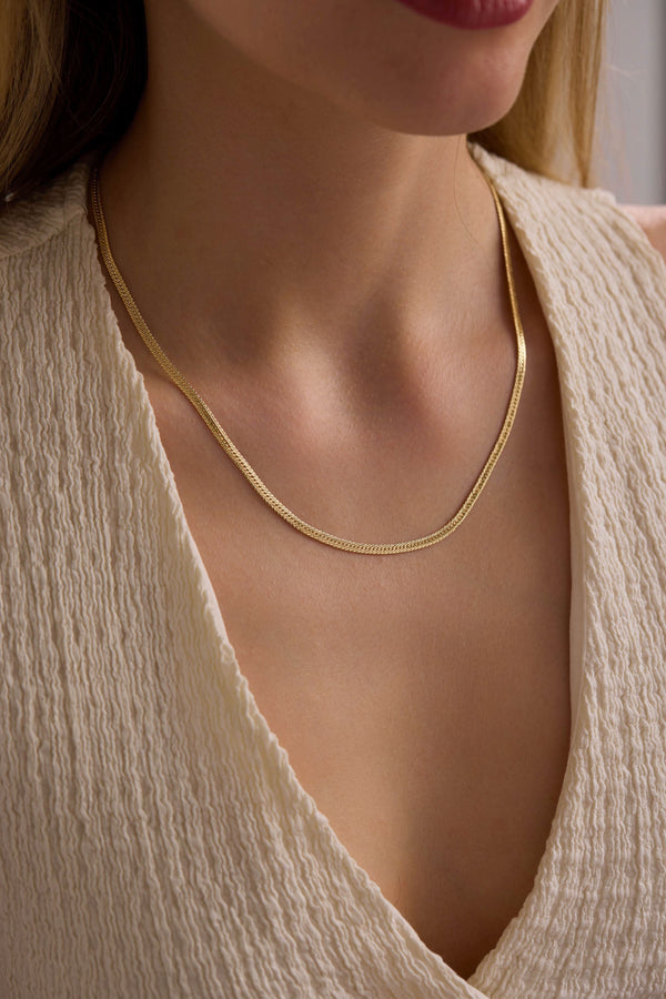 14 Ayar Yassı Altın Zincir Kolye (2.90 mm)