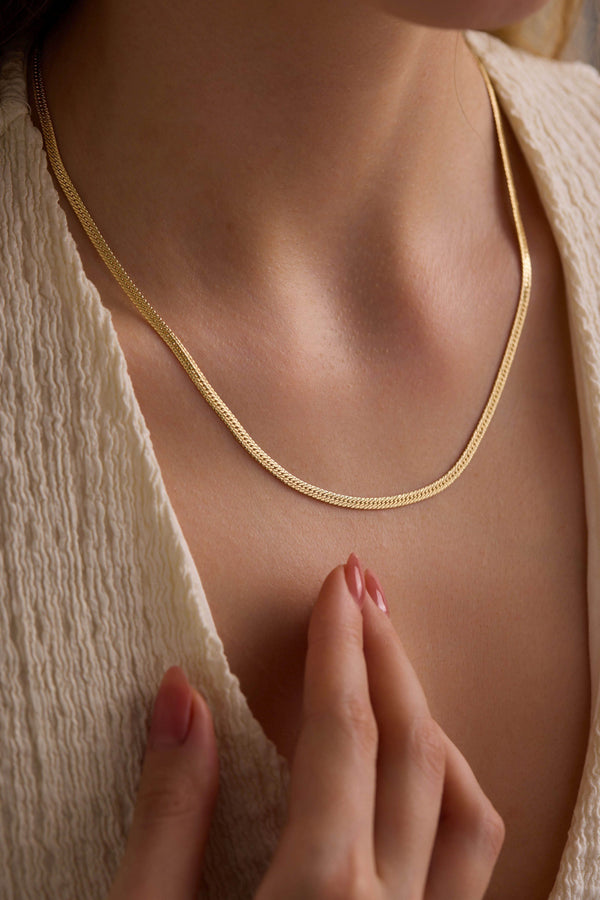 14 Ayar Yassı Altın Zincir Kolye (2.90 mm)