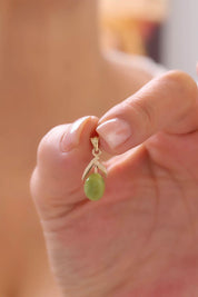 14 Ayar Yeşil Zeytin Altın Kolye Ucu