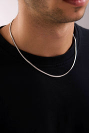 14 Ayar Yılan Beyaz Zincir Erkek Altın Kolye